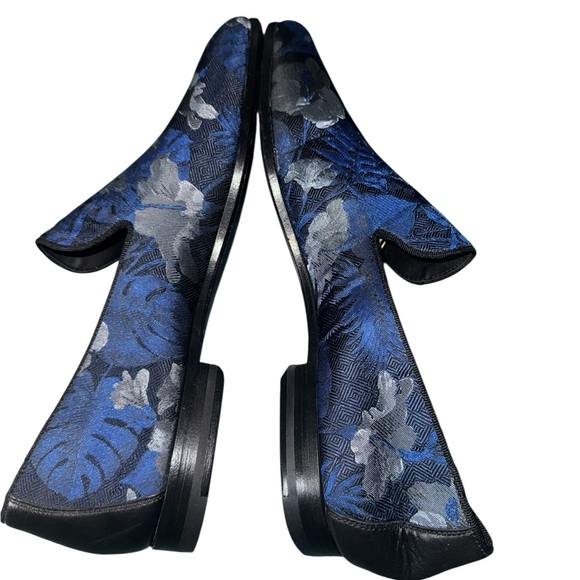 Men’s Saks Fifth Avenue Collection Floral Formal Loafers Blue Size 9.5 - Picture 4 of 5